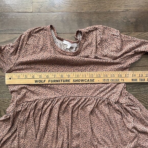 Women's Gaze Leopard Animal‎ Print Tunic Top Tan Medium Babydoll - Picture 5 of 7